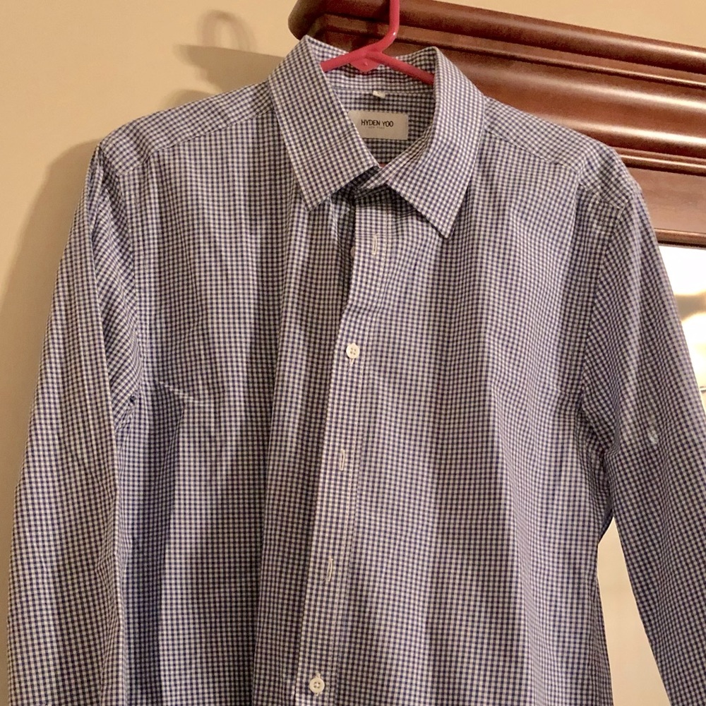 Hyden Yoo Plaid Checkered Buttoned Dress Shirt